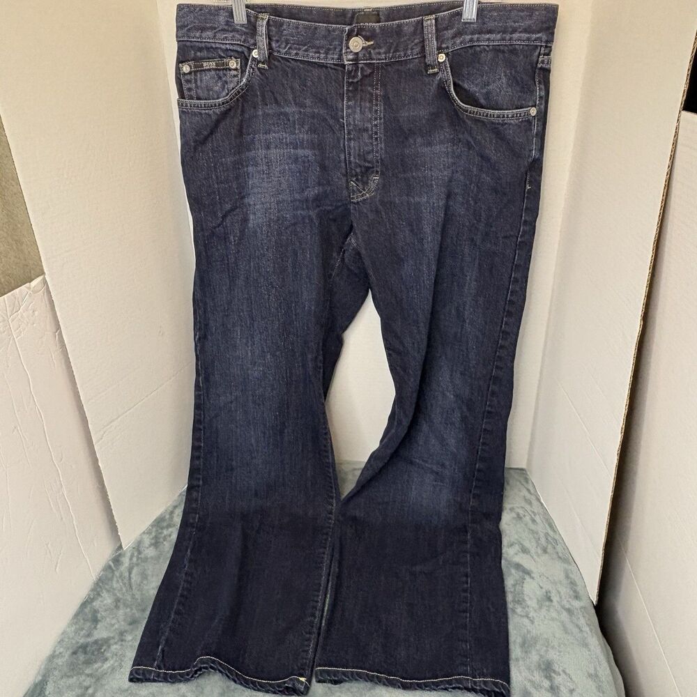 Hugo Boss Texas Jeans Mens 38x34 Dark Wash Indigo Straight Leg Denim Cotton